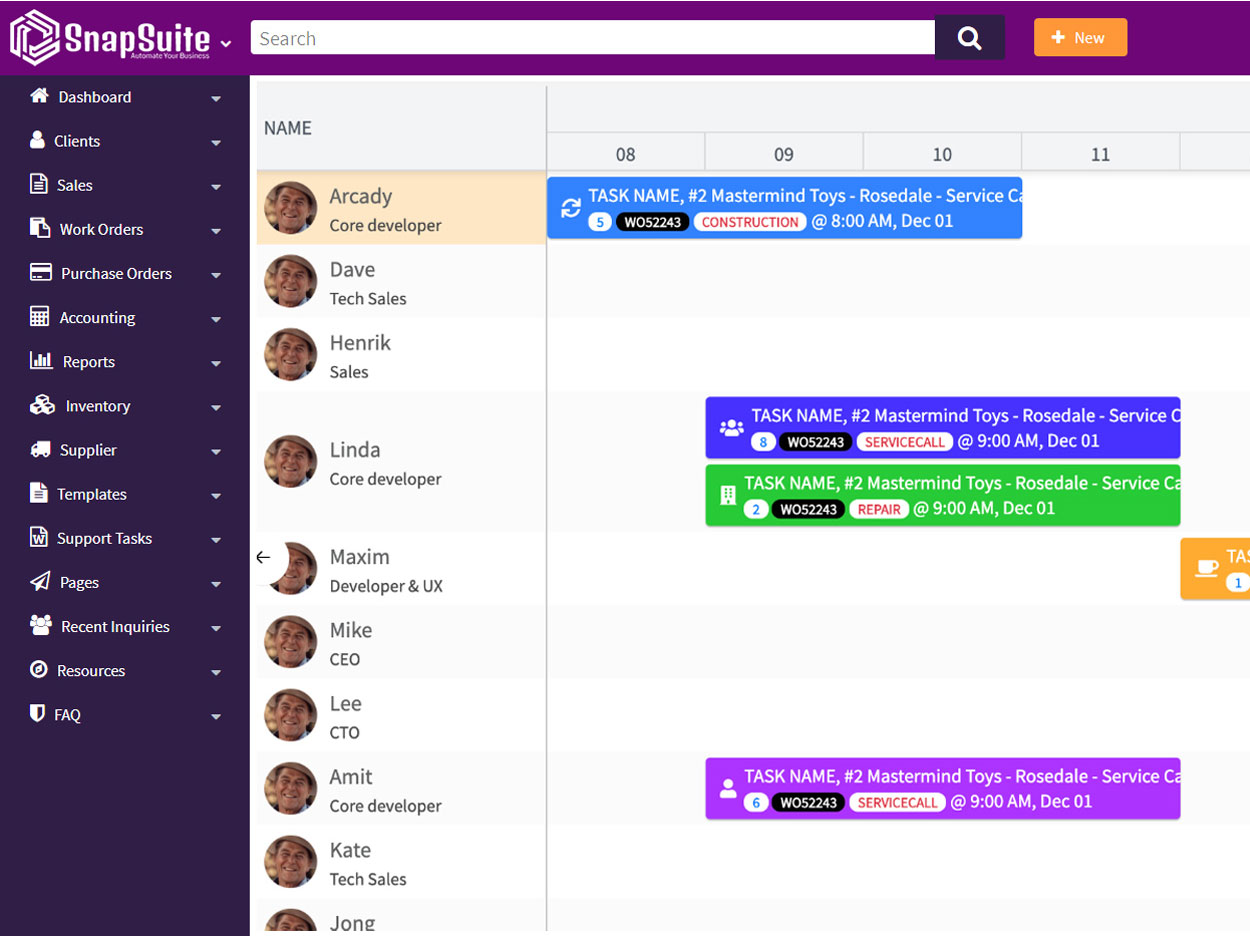 SnapSuite construction scheduling software