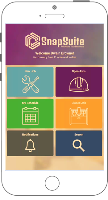 SnapSuite construction mobile app home page
